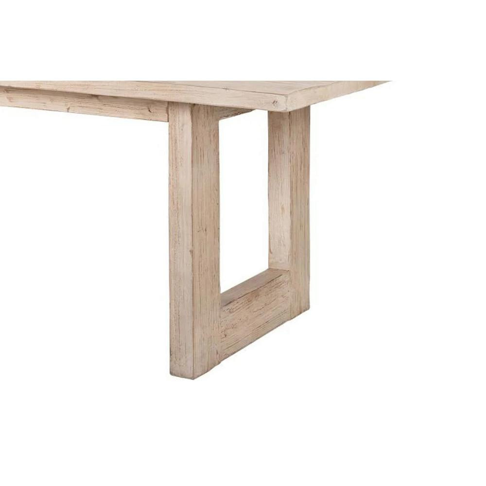 Fini Dining Table 95 Inch Rectangular Wood Top Sled Base Whitewash BM326612