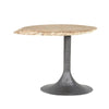 Lume Side End Table with Metal Trumpet Base Gray Washed Live Edge Top BM326620
