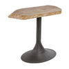 Lume Side End Table with Metal Trumpet Base Gray Washed Live Edge Top BM326620