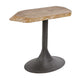 Lume Side End Table with Metal Trumpet Base Gray Washed Live Edge Top BM326620