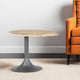Lume Side End Table with Metal Trumpet Base, Gray Washed Live Edge Top