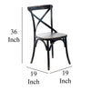 Puri Dining Side Chair Set of 2 | X Shaped Backrest | Reclaimed Black BM326623