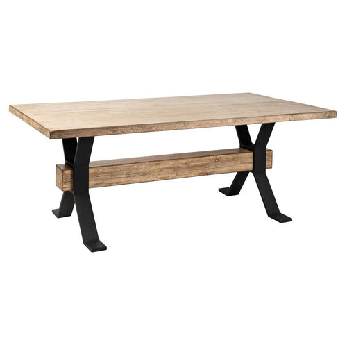 Hanoi Dining Table | 90" Reclaimed Pine Wood | Cross Base | White
