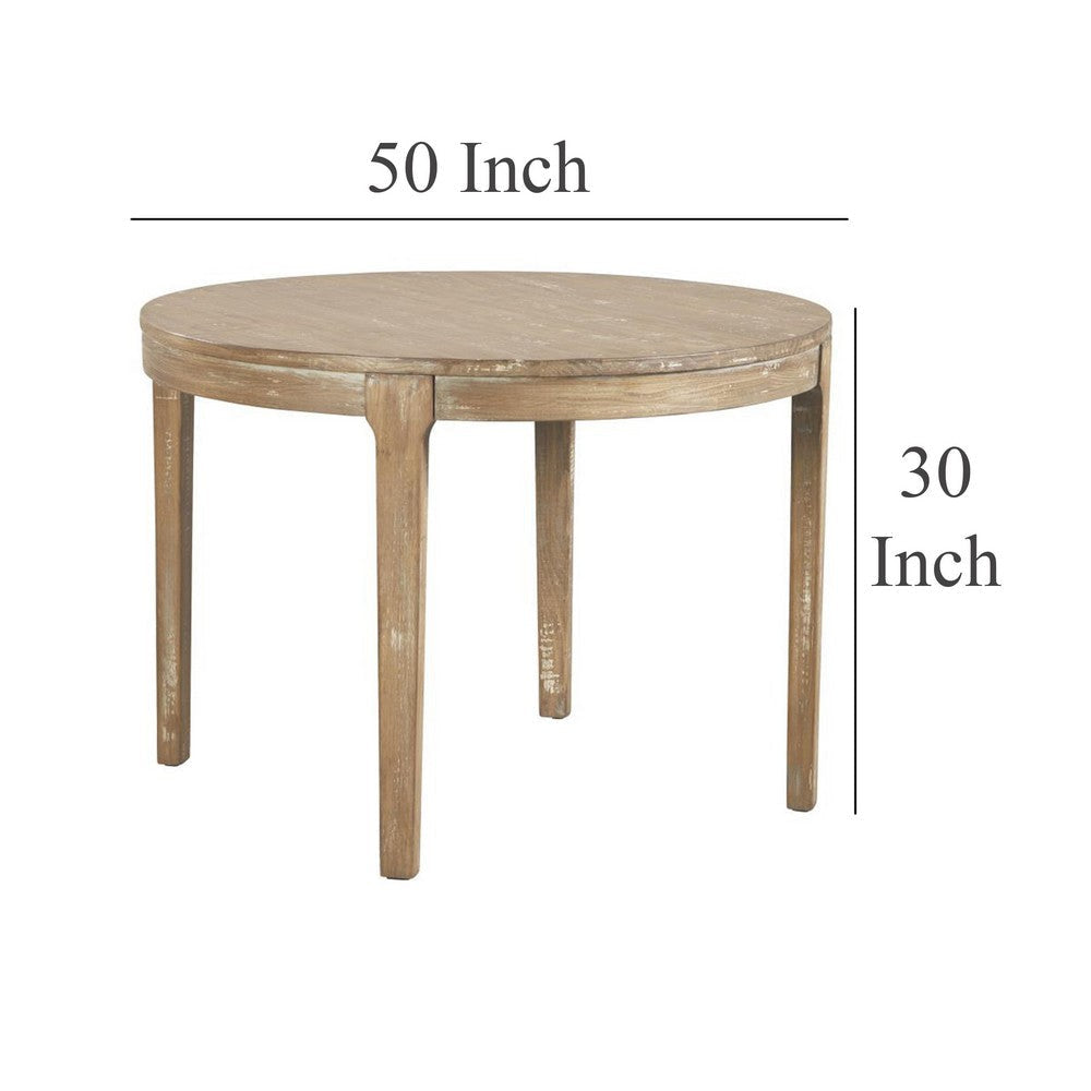 Tuley Dining Table | Tapered Legs | Pine Wood | Gray | 42’’ Round Top BM326633