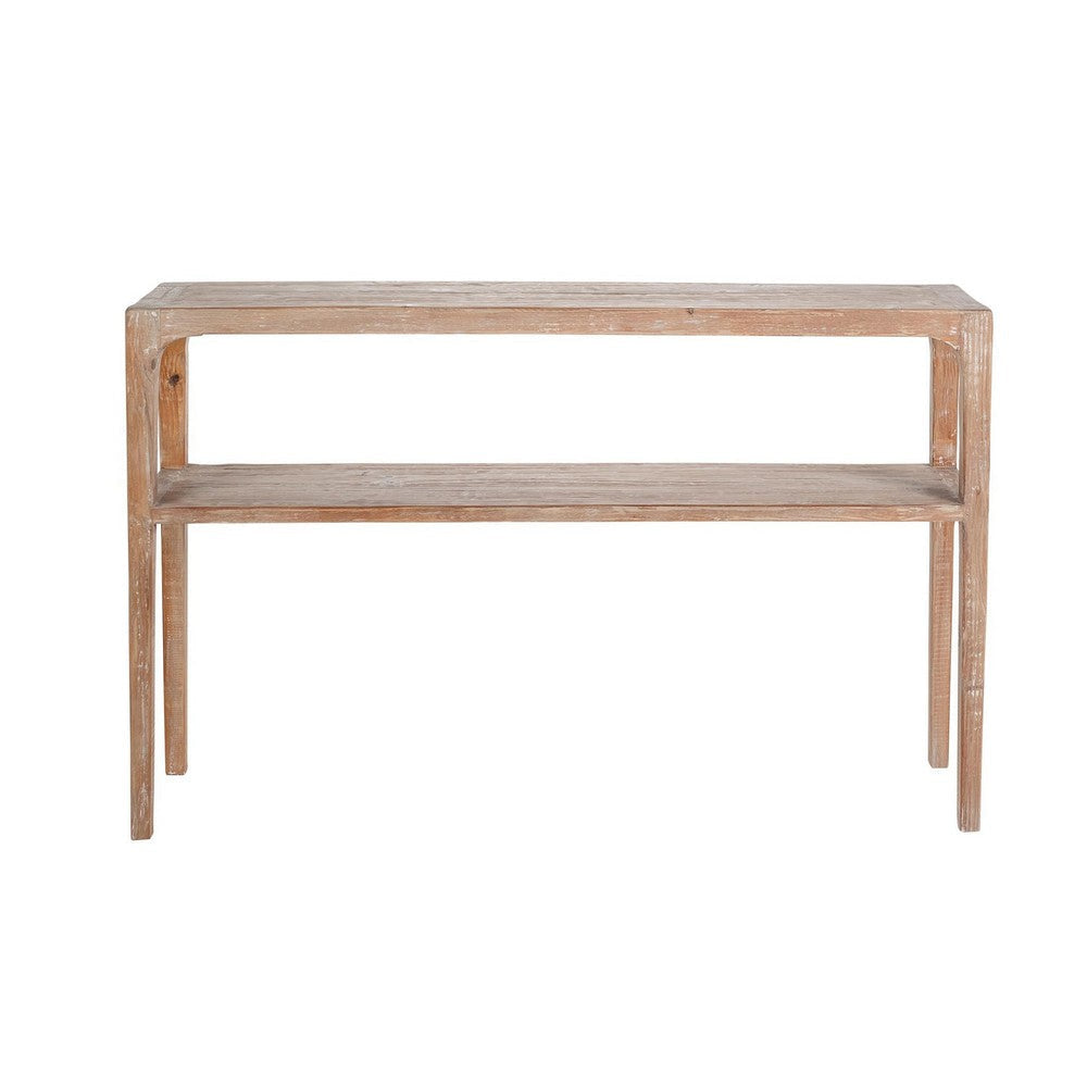 Tuley Sofa Console Table | Storage Shelf | Pine Wood | Gray | 48"