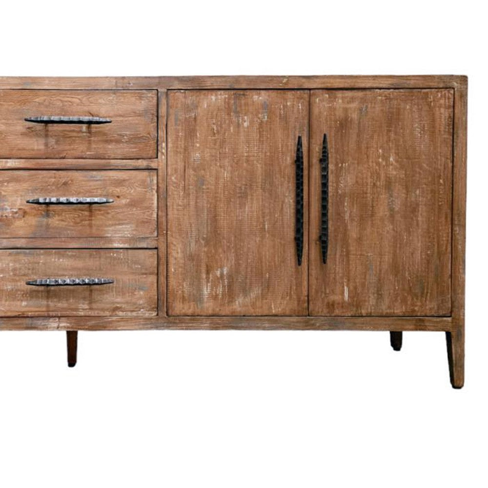 Tuley Sideboard Buffet Cabinet | 3 Drawers | 2 Cabinets | Brown | 91’’ BM326643