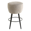 Curi Counter Stool Plush Light Gray Cushioned Seat Black Metal Legs BM326646