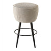 Curi Counter Stool Plush Light Gray Cushioned Seat Black Metal Legs BM326646