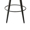 Curi Counter Stool Plush Light Gray Cushioned Seat Black Metal Legs BM326646