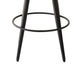 Curi Counter Stool Plush Light Gray Cushioned Seat Black Metal Legs BM326646