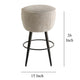 Curi Counter Stool Plush Light Gray Cushioned Seat Black Metal Legs BM326646