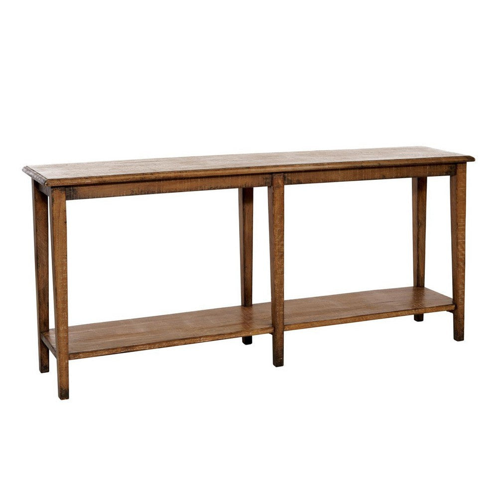Dox Sofa Console Table | Shelf | Reclaimed Pine | Antique Brown | 71"
