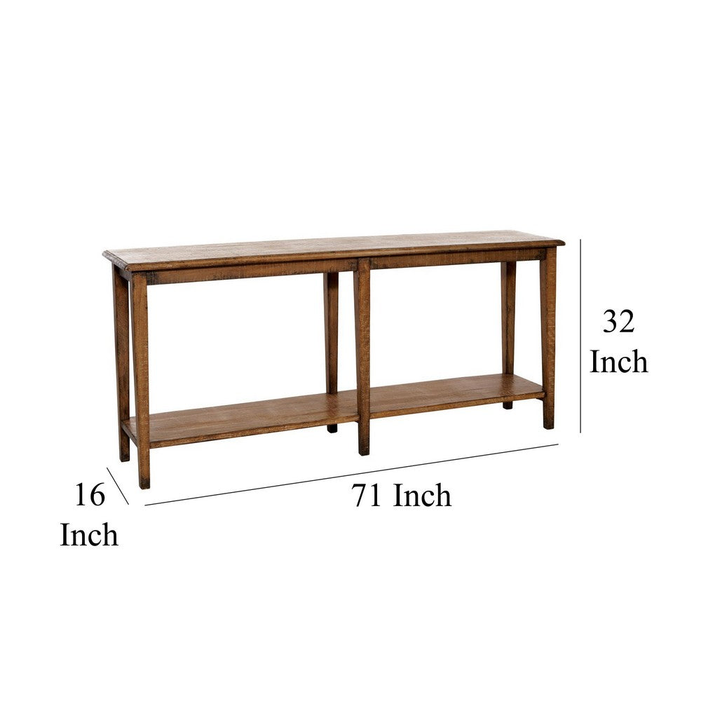 Dox Sofa Console Table | Shelf | Reclaimed Pine | Antique Brown | 71"