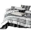 Jim 5pc King Size Comforter Set | Shams | White Black Jacquard Stripe