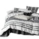 Jim 5pc Queen Size Comforter Set | Shams | White Black Jacquard Stripe