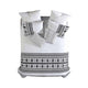 Jim 5pc Queen Size Comforter Set | Shams | White Black Jacquard Stripe