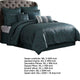 Beny 9pc King Size Comforter Set | Dark Turquoise Blue Woven Jacquard