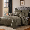 Beny 9pc King Size Comforter Set | Traditional Gold Woven Jacquard
