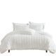 Sieno 4pc King Comforter Set | White Faux Fur and Micro Mink Backing