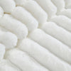 Sieno 4pc King Comforter Set | White Faux Fur and Micro Mink Backing