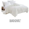 Sieno 4pc King Comforter Set | White Faux Fur and Micro Mink Backing