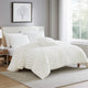 Sieno 4pc King Comforter Set | White Faux Fur and Micro Mink Backing