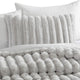 Sieno 3pc Twin XL Comforter Set | Gray Faux Fur and Micro Mink Backing