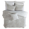Sieno 4pc King Comforter Set | Gray Faux Fur and Micro Mink Backing