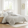 Sieno 4pc King Comforter Set | Gray Faux Fur and Micro Mink Backing