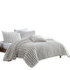 Sieno 4pc King Comforter Set | Gray Faux Fur and Micro Mink Backing