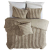 Sieno 4pc King Comforter Set | Taupe Brown Faux Fur Micro Mink Backing