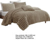 Sieno 4pc King Comforter Set | Taupe Brown Faux Fur Micro Mink Backing