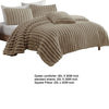 Sieno 4pc Queen Comforter Set | Taupe Brown Faux Fur Micro Mink Back