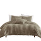 Sieno 3pc Twin XL Comforter Set | Taupe Brown Faux Fur | Micro Mink