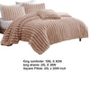 Sieno 4pc King Comforter Set | Blush Pink Faux Fur | Micro Mink Back