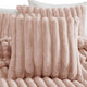 Sieno 4pc Queen Comforter Set | Blush Pink Faux Fur | Micro Mink Back