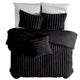 Sieno 4pc Queen Comforter Set | Shams | Black Faux Fur Micro Mink Back