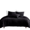 Sieno 4pc Queen Comforter Set | Shams | Black Faux Fur Micro Mink Back