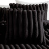 Sieno 4pc Queen Comforter Set | Shams | Black Faux Fur Micro Mink Back