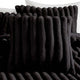 Sieno 4pc Queen Comforter Set | Shams | Black Faux Fur Micro Mink Back