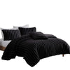 Sieno 3pc Twin XL Comforter Set | Shams | Black Faux Fur | Micro Mink