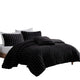 Sieno 3pc Twin XL Comforter Set | Shams | Black Faux Fur | Micro Mink