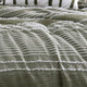 Meo 5pc Queen Comforter Set | Green Textured Woven Jacquard Stripe