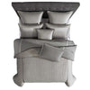 Loi 8pc King Comforter Set with Pillows | Shams Reversible Gray Silver