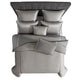 Loi 8pc King Comforter Set with Pillows | Shams Reversible Gray Silver