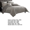 Loi 7pc Queen Comforter Set with Pillows Shams Reversible Gray Silver