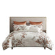 Jenya 5pc Queen Comforter Set with Shams | Floral Print | White