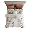 Jenya 5pc Queen Comforter Set with Shams | Floral Print | White