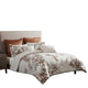 Jenya 5pc Queen Comforter Set with Shams | Floral Print | White