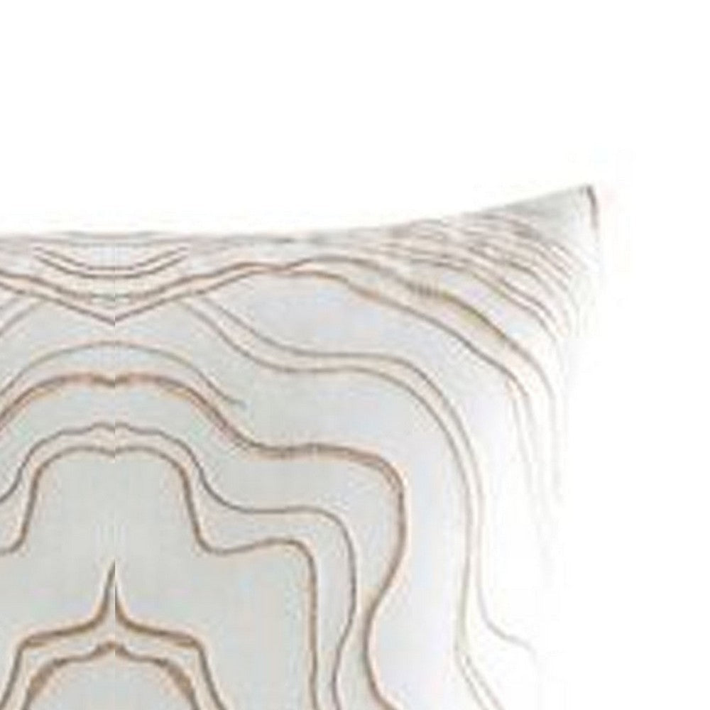 Jenya Euro Sham | Abstract Floral Embroidery | Soft White Velvet 26’’ BM326690